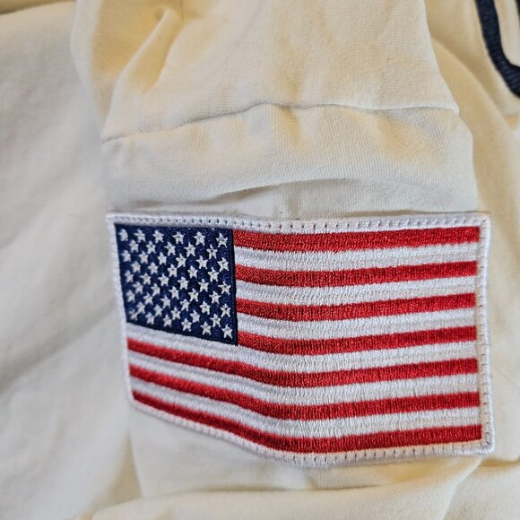 Kappa USA Short Sleeve T-Shirt Mens Medium Cotton White With US Flag & Logo - Picture 5 of 6